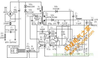 15V、2A精密恒压/恒流型开关电源的电路