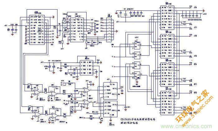 圖3：步進(jìn)電機(jī)驅(qū)動(dòng)器的脈沖驅(qū)動(dòng)電路及步時(shí)電機(jī)的工作電流設(shè)定電路等