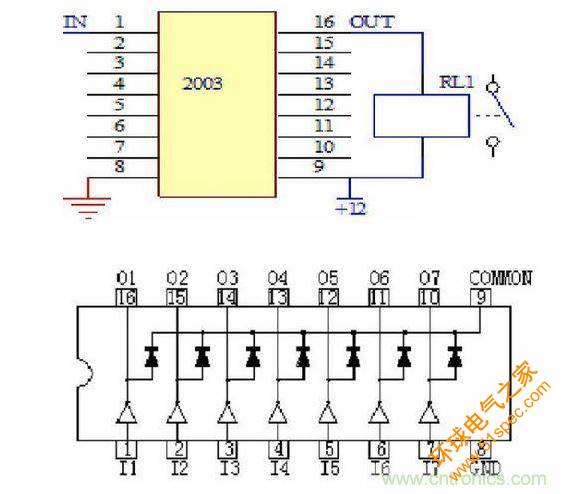 集成电路2003驱动继电器