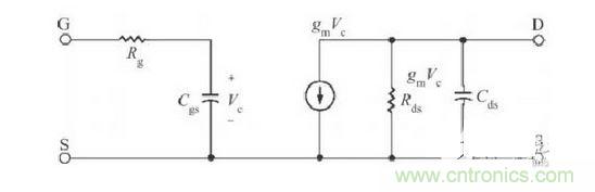 未加源极电感的FET 等效原理图