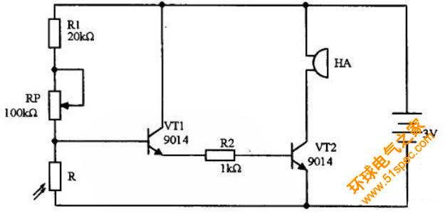 领略美妙的电子技术：光控报警器电路图解