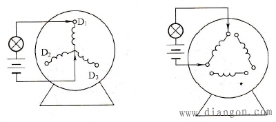  灯泡法检查绕组断路故障