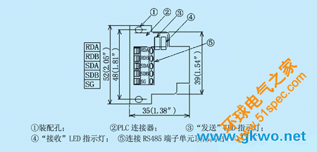  FX2N-485-BD通訊板外形圖