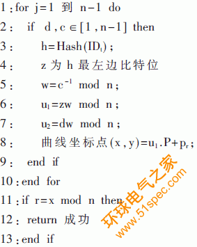 ECC结合轻量级Hash函数的RFID系统安全认证方案