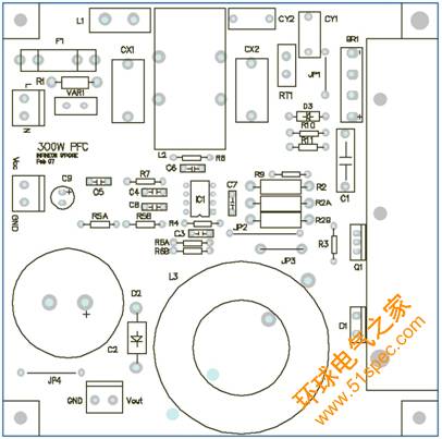 圖3:PCB版圖頂層。
