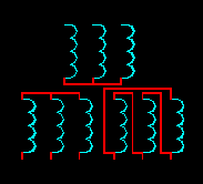 星形-三角形连接的三相变压器电气符号