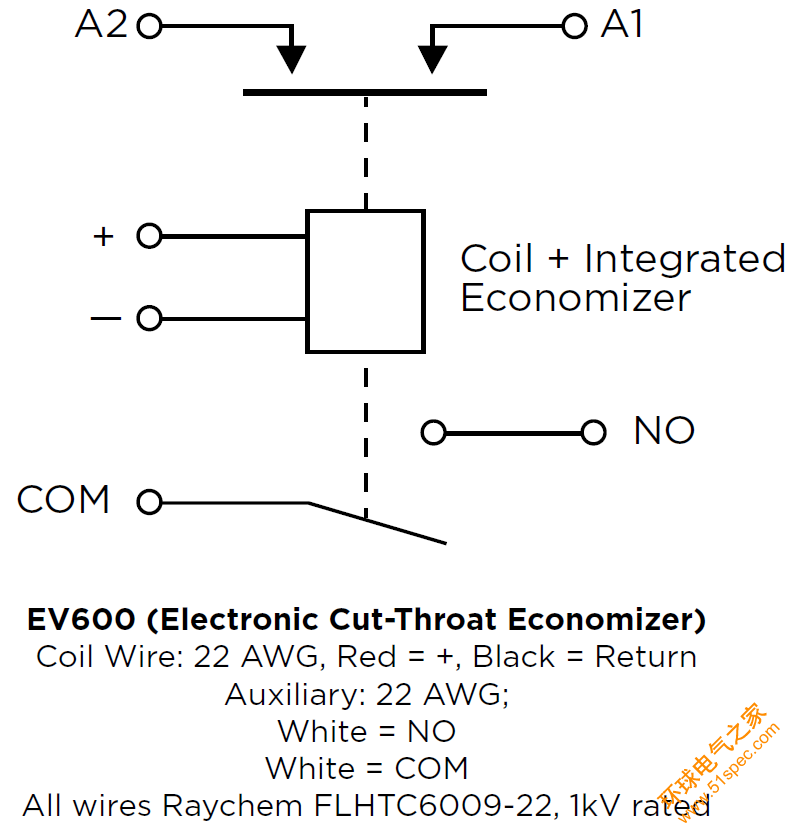 原理图 - TE Co<em></em>nnectivity Kilovac EV600高压接触器
